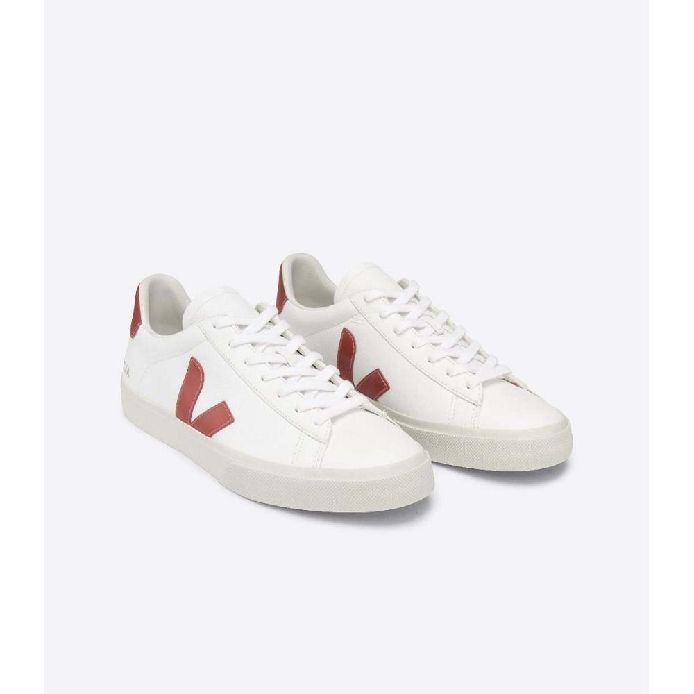 Veja CAMPO CHROMEFREE Women's Low Tops Sneakers White/Red | NZ 603ILH